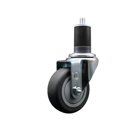 Service Caster 3.5'' SS Thermoplastic Rubber Wheel Swivel 1-5/8'' Expanding Stem Caster SCC-SSEX20S3514-TPRB-158